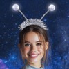 DRESBE Light Up Alien Headband LED Space Headbands Glow Antenna