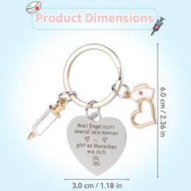 Jaarssho Nurse Gifts, Midwife Gift, Nurse Lanyard, Gift for Nurses, Stainless Steel, with a Metal Pendant and a Pink Shiny Metal Flower Pendant