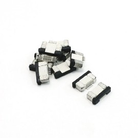 sourcing map 10 Pcs FFC FPC 6 Pin Bottom Connect 0.5mm Pitch Ribbon Connector Socket
