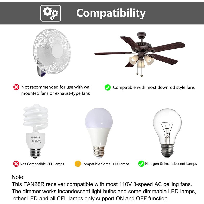 53T Receiver R-28 for Ceiling Fan Remote Control RECEIVE For