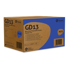 GD13 Blue vinyl powder free disposable glove, Latex free, suitable for food contact, (Medium)
