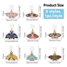 DICOSMETIC 8Pcs Type-C USB Charging Port Dust Plug Butterfly Dust Plug Charm Plug Cover for Earphone PVC Dust Plug with Alloy Enamel Butterfly Charm for Cellphone Tablet Charging Port Dust