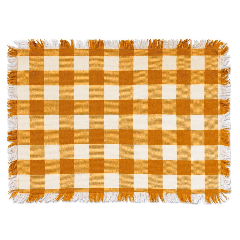 DII Camino de Mesa, Mantel Individual, Pumpkin Spice Checker, Placemat,