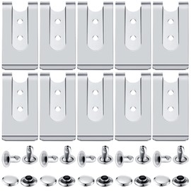 Frienda 10 Pcs Metal Belt Clip Buckle Spring Hook Belt Clip with 10 Pairs Rivets for Bag Leather DIY(Silver)