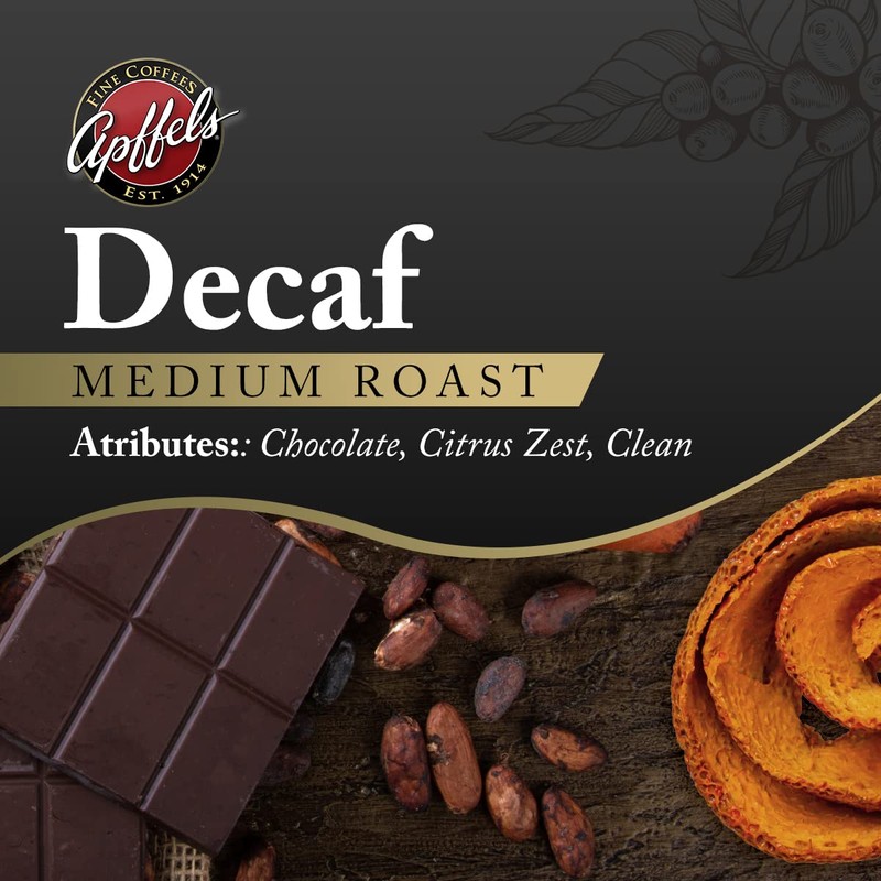 Apffels Decaf Coffee - Water Process - Medium Roast -