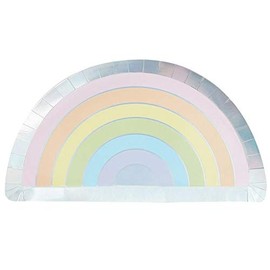 Ginger Ray Pastel Rainbow Shaped Foiled Paper Pack of 8, Multi-Colour, 28 cm x 16 cm