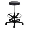 Pemberly Row Contemporary Adjustable Backless Drafting Chair in Black