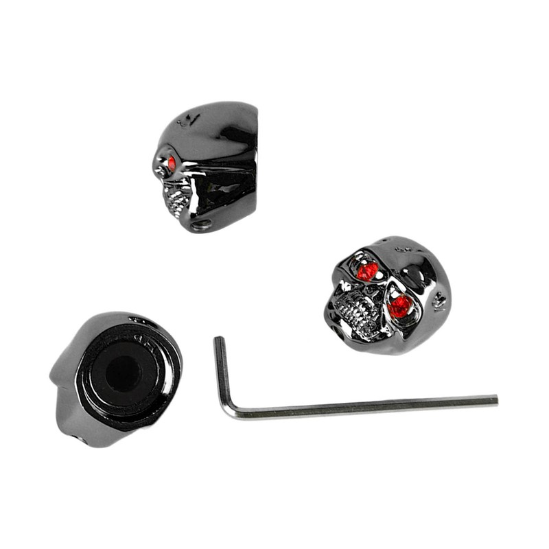 3Pcs Electric Guitar Skull Knobs Metal Volume Tone Head Cap