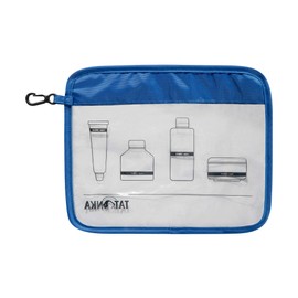 Tatonka Toiletry Bag Zip Flight Bag A5 - Transparent Bag for Carrying Liquids in Airplane Hand Luggage - 22 x 18 cm (Blue)
