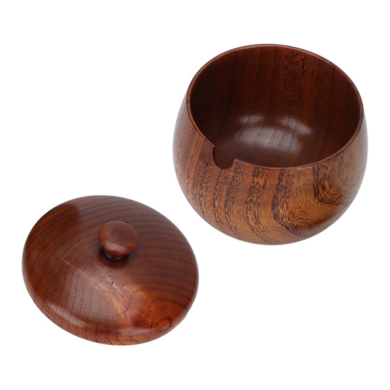 Sour Jujube Wood Condiment Jar Japanese Safe Dustproof Classic Flip