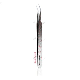 Alluring Ombre Black & Red Tweezers for Eyelash Extension for Volume Lashes 3D, 5D & 6D lashes Semi Curved