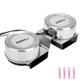 AOLIHAN 12V Marine Horn Super Large 125dB Waterproof Stainless Steel Horn, Suitable for Most Cars, Motorcycles, and Boats(paired)