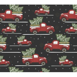 Stesha Party Red Christmas Truck Holiday Wrapping Paper - Folded Flat 30 x 20 Inch (3 Sheets)