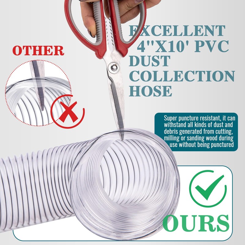 4" X 10' Dust Collection Flexible Hose with 4 In
