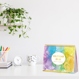 Desk Calendar 2025-2026 - Standing Flip Desktop Calendar 2025-2026, 18 Months (Jul. 2025 - Dec. 2026), 10" x 8", Large with Notes, To-Do Lists, Yearly Overview, Thick Paper, Great for Easy Planning