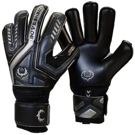 Renegade GK Talon Blackhawk Goalie Gloves with Pro-Tek Finger Protection | 4mm Hyper Grip & Duratek | Black Soccer Goalkeeper Gloves (Size 11, Adult, Roll Cut, Level 2)