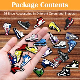 25 PCS Shoe Charms for Croc Charms, Sports Shoe Decoration for Clog Sandal, Party Favors, Birthday Gift, Cute Bracelet Accessories,Slippers Shoe Decoration for Kids,Boys,Girls,Teens,Men
