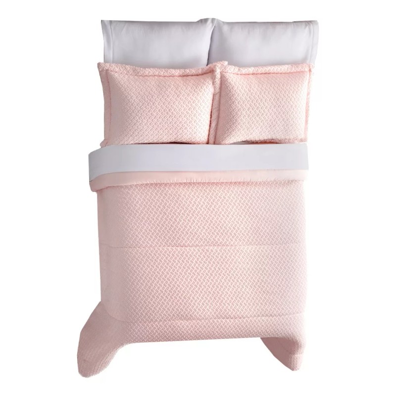 Elefantito Hogar Edredon Matrimonial Con Fundas Jaquard Noli Rosa Suave
