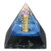 KYEYGWO Obsidian Healing Crystal Pyramid Stone with Mini Amethyst Druse