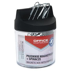 Office Products 18184421-99 Magnetic Paper Clip Dispenser Round with Paper Clips Transparent