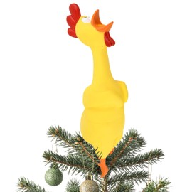 Tree Buddees Hilarious Rubber Chicken Christmas Tree Topper - Large 14"