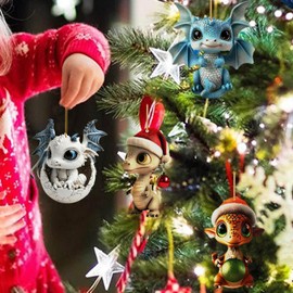 Advent Calendars 2024 Christmas Dragon | 2024 Christmas Countdown Calendar Miniature Dinosaur Pendant | Acrylic Dragon Ornament Christmas Countdown Calendar