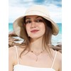 Women Sun Bucket Hat Ponytail Hole with Bow Tie Waterproof