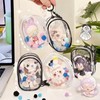 Transparent PVC Pouch Keychain Doll Wallet Makeup Cosmetic Storage Organizer Bag Keychain Black 20ea