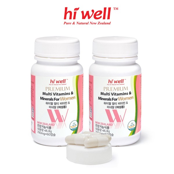 Hiwell [On Sale] Multivitamin &amp; Mineral Women’s 2 cans (4 months supply) Comprehensive nutritional supplement / 하이웰 [온세일]멀티비타민 & 미네랄 여성용 2통 (4개월분) 종합 영양제