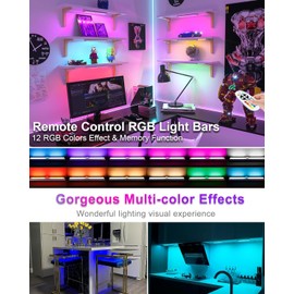 Haigvel Under Cabinet Lights Wireless, 58-LED Rechargeable Motion Sensor Closet Lights with Remote Control, RGB Color Changing Under Counter Lights for Kitchen, Pantry, Bedroom, Stairs, 2 Pack