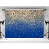 Blue and Gold Glitter Backdrop for Birthday Party, Sparkle Photo