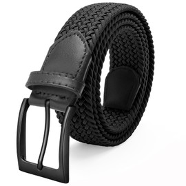 FAIRWIN Men's Golf Belt, Stretch Braided Elastic Woven Casual Jeans Belts 1 3/8" Nylon Web Work Belts for Men