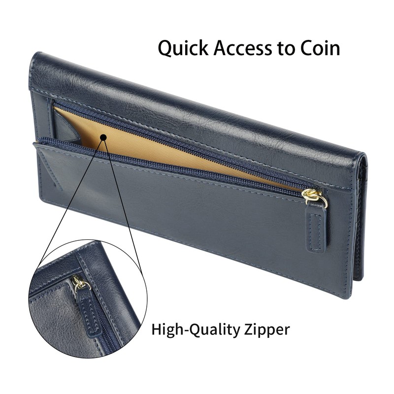 Lavemi Ultra Slim Thin Leather Women Wallet RFID Blocking Credit