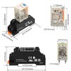 Weasch Power Relay RKE2CO012LT, DC 12V Coil, 8 Pin 7A,