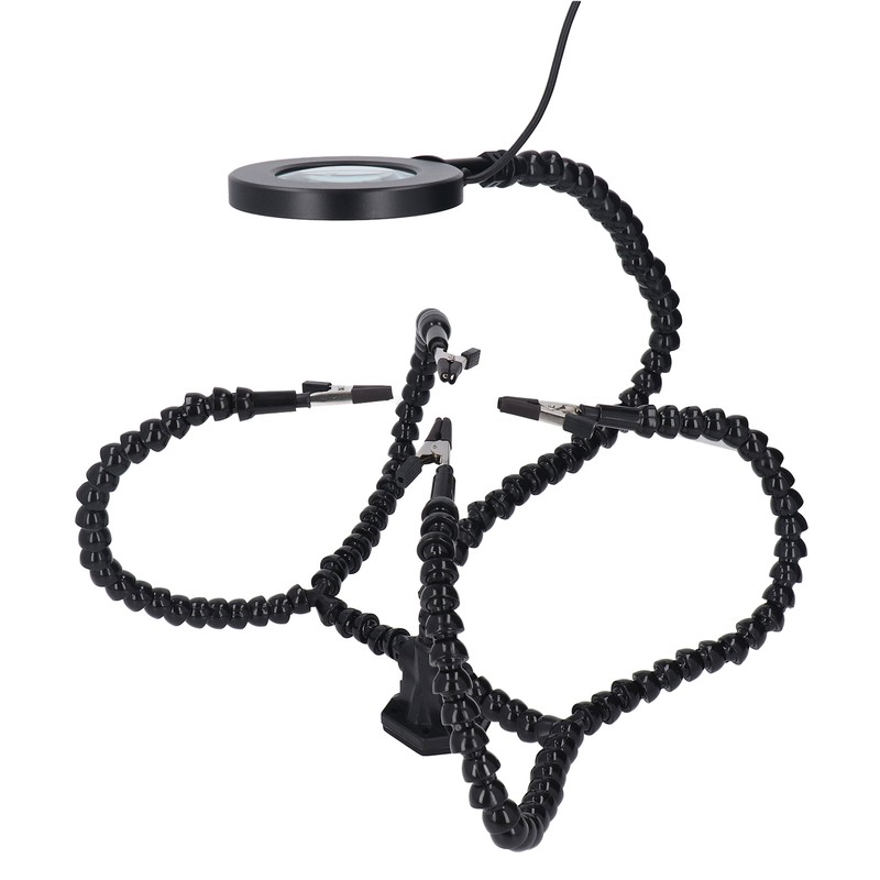 Soldering Helping Hand 5 Jaws 3X USB Magnifier ABS Flexible