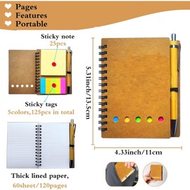 2025 Inspirational Spiral Notebook 10 Sets Portable Employee Appreciation Gifts Bulk Journals with Sticky Note Pen for Teachers Students Friends Colleagues Volunteer Nurse and Family Thank You Gifts