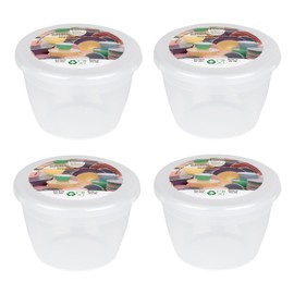 1/4 Pint Pudding Basin and Lid Pack of 4 Plastic Pudding Basins 140ml (0.25pt) Small Size Food Safe Steaming Bowls Clear