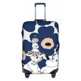 Amiabout Moomin Little My Luggage Cover, Suit Case Cover, Elastic Material, Carrying Case Cover, Luggage Cover, Dust Cover, Durable, Washable, White, M