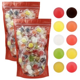 Sugar-Free Premium Hard Candy Suckers, Mini Fruit Buttons Variety Pack, Kosher Certified Parve, Low-Sodium, Individually Wrapped (Tropical Mix, 32oz (2 Pound) 300Pcs)