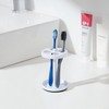 White Stainless Toothbrush Holder Stand: Rustproof Bathroom Countertop Organizer, 4
