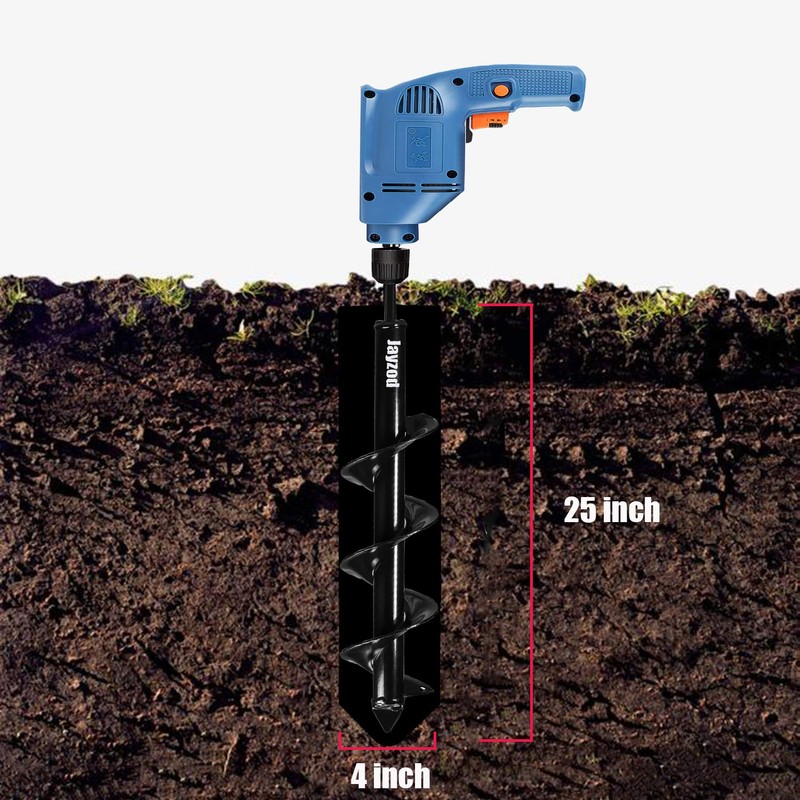 Auger Drill bit for Planting 4"X25" Garden Auger Spiral Drill