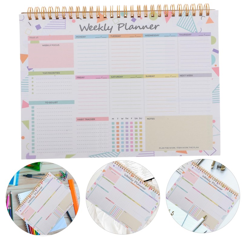 Operitacx Teacher Spiral Notebooks Weekly Planner B5 Size Reusable and