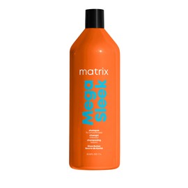 Matrix Mega Sleek Shampoo Shampoo anti-frizz para rebelde o con frizz  Combate el encrespamiento, suaviza y aumenta el brillo Formulado con manteca...