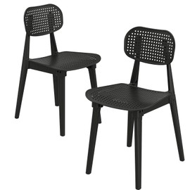 Recaceik Dining Chair Set of 2, Modern 2-Piece Heavy-Duty Plastic Kitchen Chairs, Dining Room Chairs Set Side Chair for Home Office Indoor Outdoor