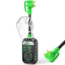 GEARGO GEARGO RV Surge Protectors 30 Amp RV Circuit Analyzer,[2025 New Upgraded & Gen2], Full Protection, RV Adapter Plug for Camper (Green)