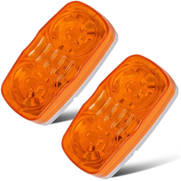 LBRST 2x Double Bubble Bullseye AmberLed Side Marker Clearance Lights