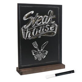 Tabletop Chalkboard Sign with Stand 1 Pack 8.5x11'' Menu Chalk Board Sign Vintage Message Boards for Wedding Bar and Restaurant