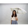 Premium White Folding Umbrella Manual Open Blackout Thermal Insulated Sun/Rain