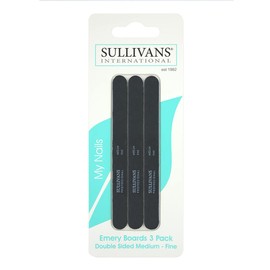 Sullivans Medium/Fine Emery Boards Nail File 3-Packs, 102 mm Length