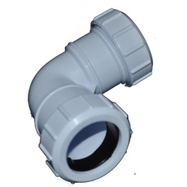 Compression 32mm Waste Pipe 90 Degree Bend - Pack of 2